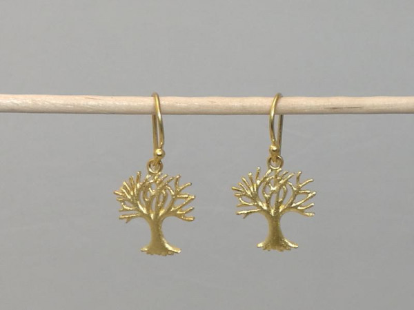Ohrhänger Silber vergoldet Baum