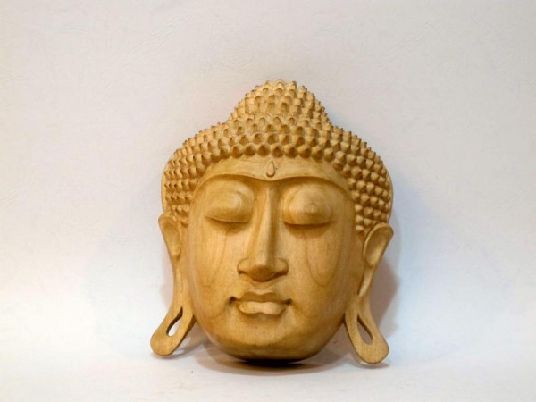 Buddha Maske Holz handgeschnitzt online kaufen