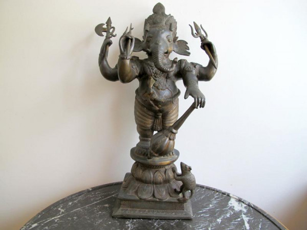 Ganesha Statue Messing stehend groß